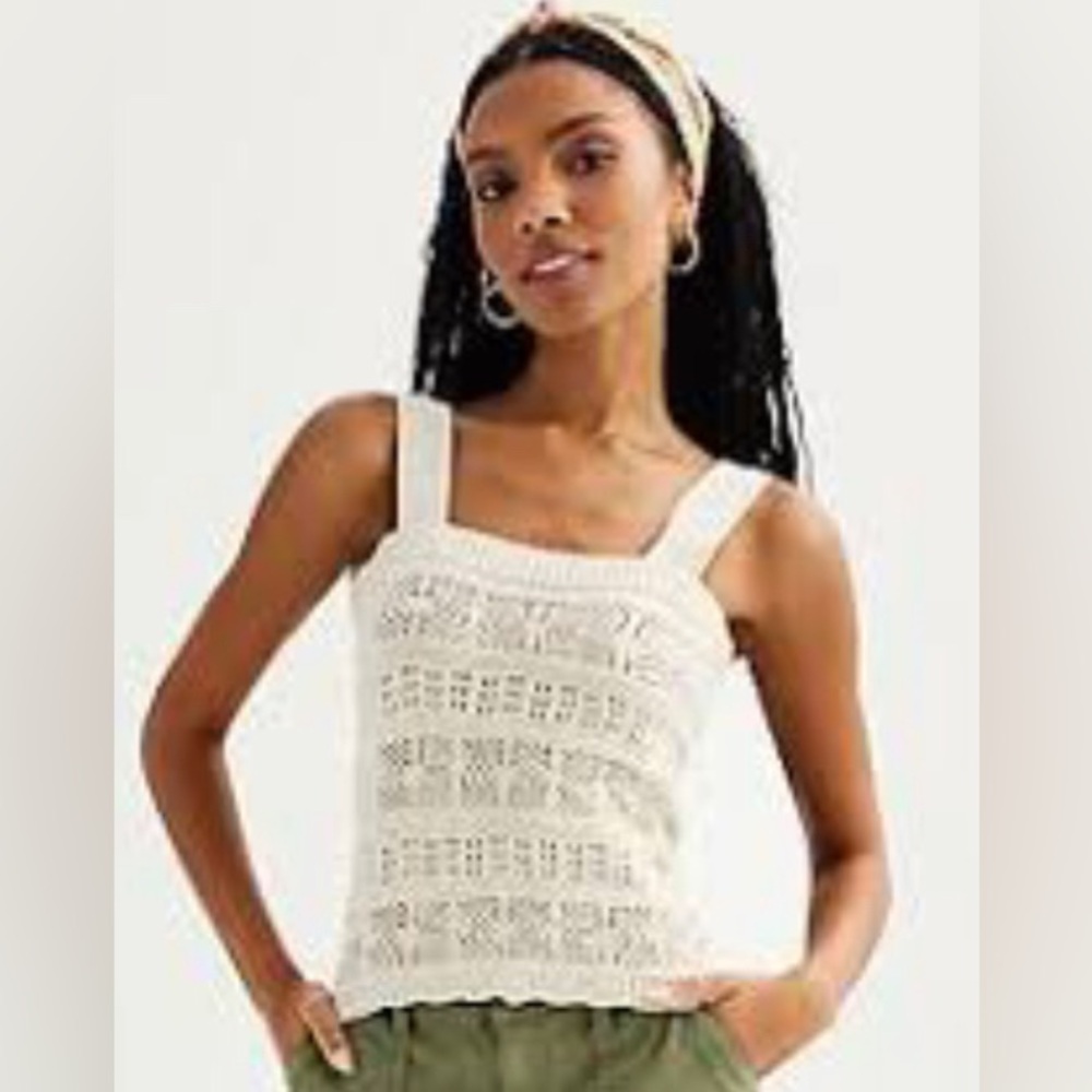 NEW SO Gold / Tan‎ Crochet Tank. Large